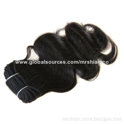 20-inch Natural Black New Body Wave Peruvian Hair Weaving